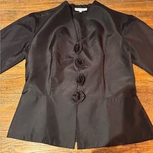 ANNE FONTAINE 100% Silk Blouse with Rosette Buttons 🇫🇷 Made in France